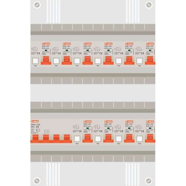 3 fase groepenkast met 10 aardlekautomaten 3 fase groepenkast met 10 aardlekautomaten