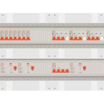 3 fase groepenkast met 7 licht groepen en 3 krachtgroepen