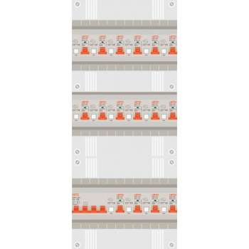 3 fase groepenkast met 16 aardlekautomaten
