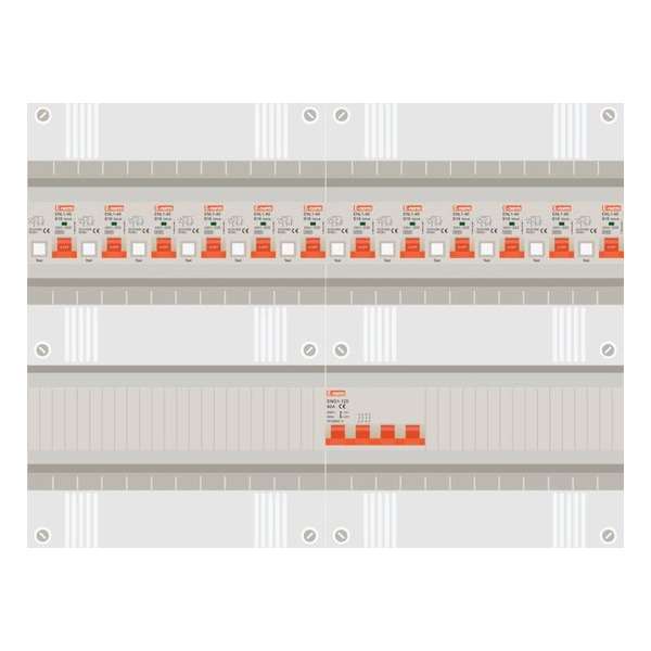 3 fase groepenkast met 12 aardlekautomaten 3 fase groepenkast met 12 aardlekautomaten