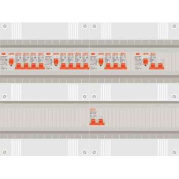 1 fase groepenkast met 11 licht groepen en kookgroep