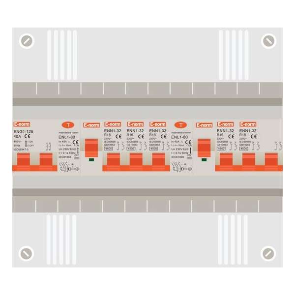 1 fase groepenkast met 4 licht groepen en kookgroep 1 fase groepenkast met 4 licht groepen en kookgroep