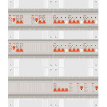 3 fase groepenkast met 6 licht groepen en 6 krachtgroepen