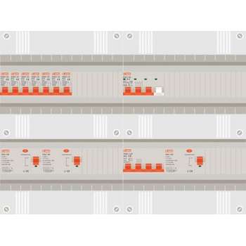 3 fase groepenkast met 7 licht groepen en 1 krachtgroep