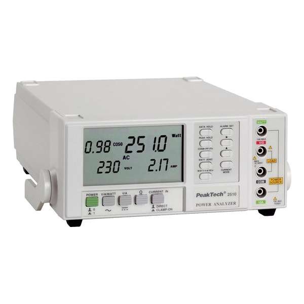 PeakTech 2510 Power analyzer met RS-232 C-interface met een resolutie van 0,1 W PeakTech 2510 Power analyzer met RS-232 C-interface met een resolutie van 0,1 W