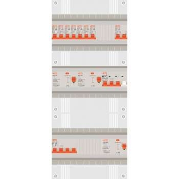 3 fase groepenkast met 7 licht groepen, kookgroep en 1 krachtgroep