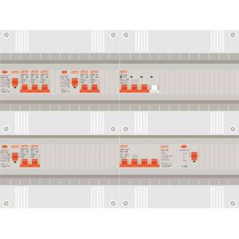 3 fase groepenkast met 7 licht groepen en 1 krachtgroep
