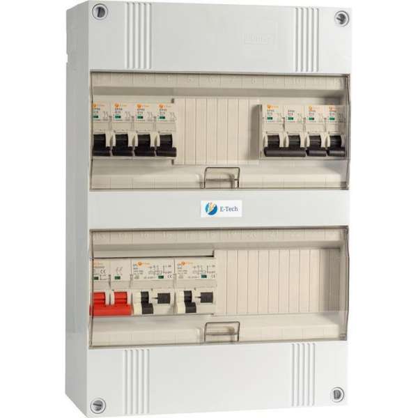 1 fase E-Tech groepenkast 8 groepen 1 fase E-Tech groepenkast 8 groepen