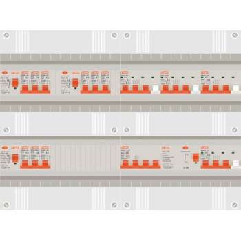 3 fase groepenkast met 9 licht groepen en 4 krachtgroepen