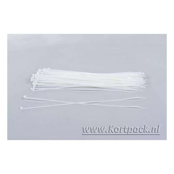 Kabelbinders/tyraps wit 200 x 7.6 mm. 10x100 stuks. + Kortpack pen (099.0297) Kabelbinders/tyraps wit 200 x 7.6 mm. 10x100 stuks. + Kortpack pen (099.0297)