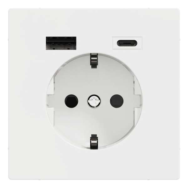 Stopcontact - Inbouw - Randaarde - USB Type A+C - Lotuswit - Systeem Design - Schneider Electric - MTN2367-6035 Stopcontact - Inbouw - Randaarde - USB Type A+C - Lotuswit - Systeem Design - Schneider Electric - MTN2367-6035