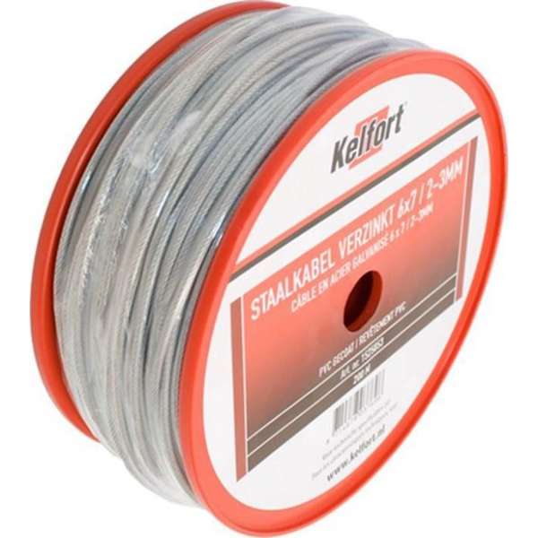 Kelfort Staaldraadkabel verzinkt 4mm Kelfort Staaldraadkabel verzinkt 4mm