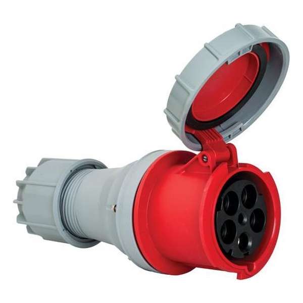 Mete - CEE female 5 polig 6H 125A IP67 - waterdicht - kracht - rood - stekker 380-415VAC Mete - CEE female 5 polig 6H 125A IP67 - waterdicht - kracht - rood - stekker 380-415VAC
