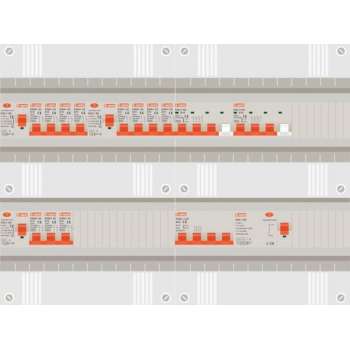 3 fase groepenkast met 11 licht groepen en 2 krachtgroepen