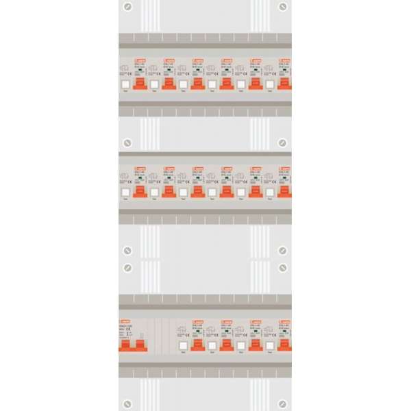 1 fase groepenkast met 16 aardlekautomaten 1 fase groepenkast met 16 aardlekautomaten