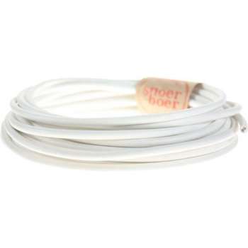 Snoerboer Wit kunststof snoer - 2x0.75 rond - prijs per meter