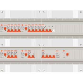 3 fase groepenkast met 11 licht groepen, kookgroep en 1 krachtgroep