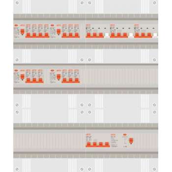 3 fase groepenkast met 13 licht groepen en 3 krachtgroepen