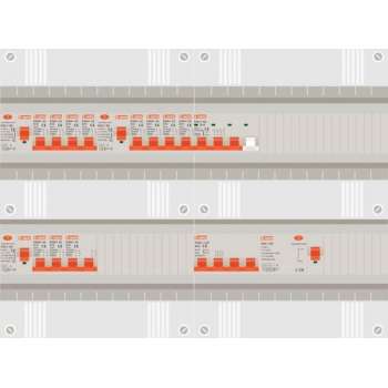 3 fase groepenkast met 10 licht groepen, kookgroep en 1 krachtgroep