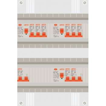 1 fase groepenkast met 7 licht groepen en kookgroep