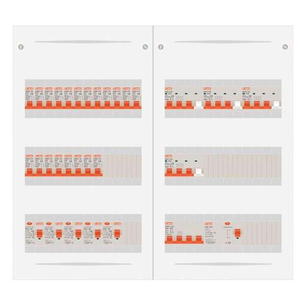 3 fase bedrijfsverdeler 63A met 20 licht groepen en 4 krachtgroepen 3 fase bedrijfsverdeler 63A met 20 licht groepen en 4 krachtgroepen