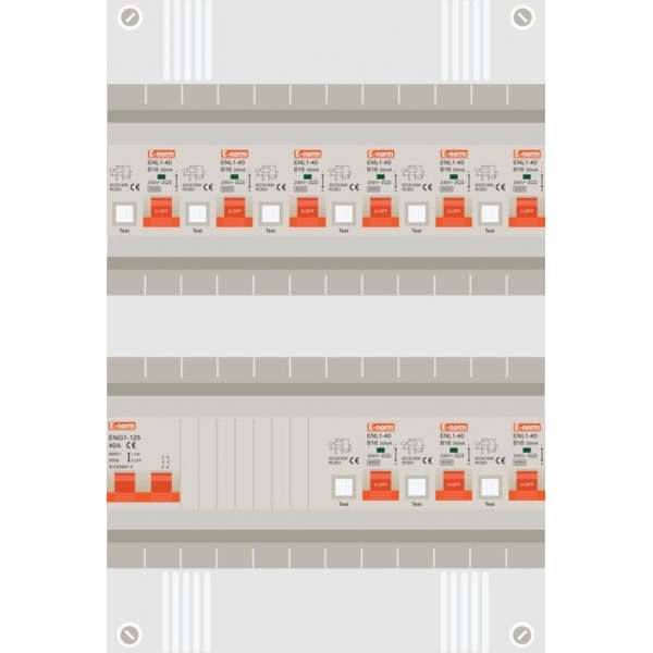 1 fase groepenkast met 9 aardlekautomaten 1 fase groepenkast met 9 aardlekautomaten