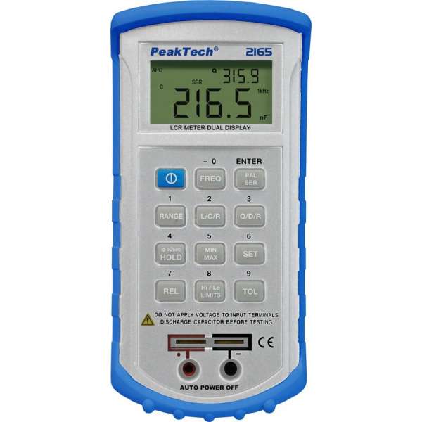 PeakTech 2165 "Digitale LCR-meter, 120 Hz - 1 kHz met USB PeakTech 2165 "Digitale LCR-meter, 120 Hz - 1 kHz met USB