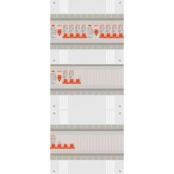 3 fase groepenkast met 9 licht groepen en kookgroep