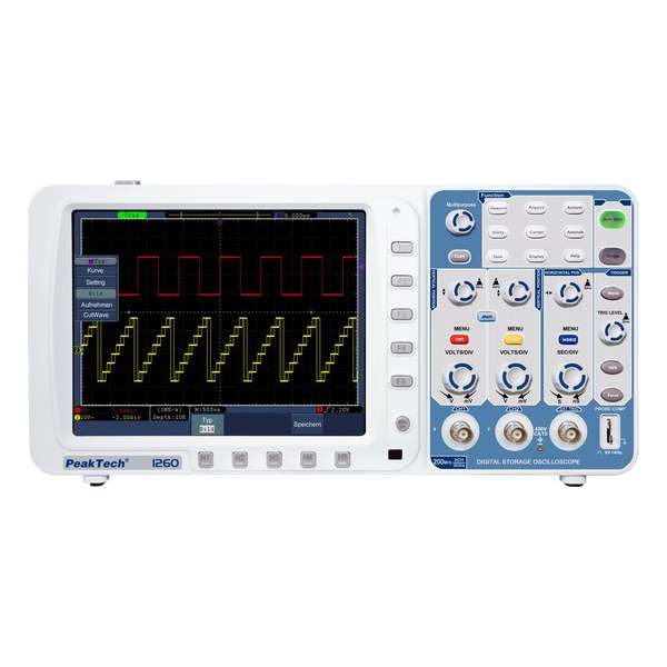PeakTech 1260 200 MHz / 2 CH, 2 GSa / s, digitale opslag-oscilloscoop PeakTech 1260 200 MHz / 2 CH, 2 GSa / s, digitale opslag-oscilloscoop