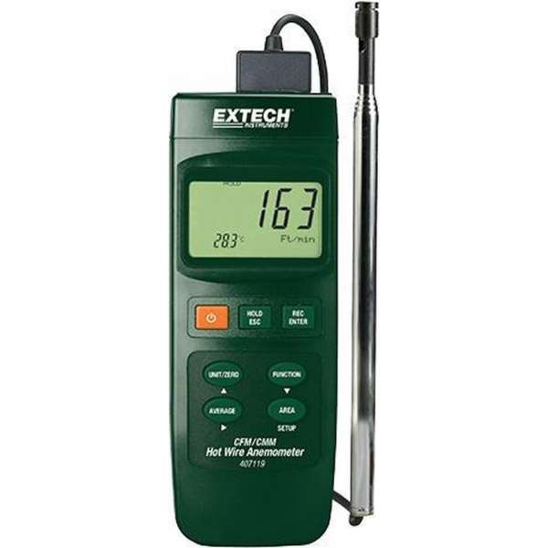 EXTECH 407119: Heavy Duty CFM Hot Wire Thermo-Anemometer EXTECH 407119: Heavy Duty CFM Hot Wire Thermo-Anemometer
