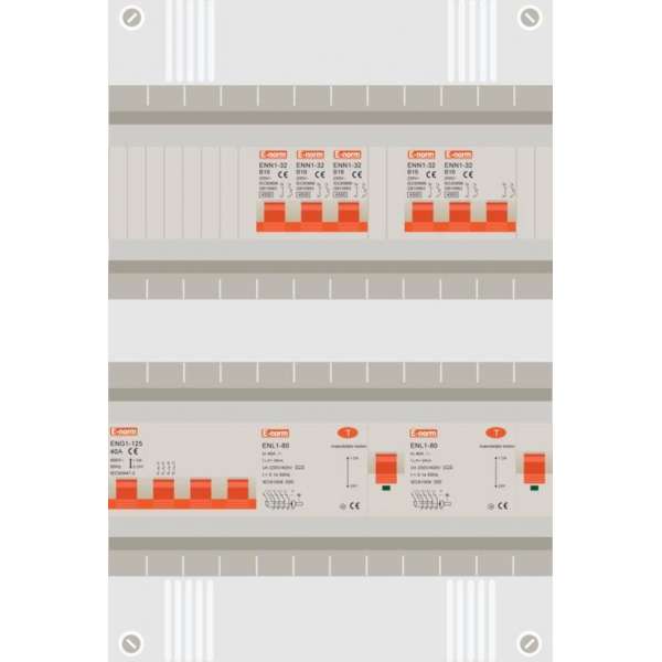 3 fase groepenkast met 4 licht groepen en kookgroep 3 fase groepenkast met 4 licht groepen en kookgroep
