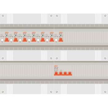 3 fase groepenkast met 7 aardlekautomaten