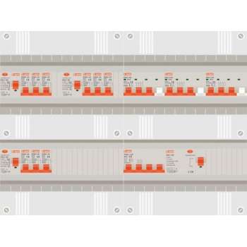 3 fase groepenkast met 9 licht groepen en 3 krachtgroepen