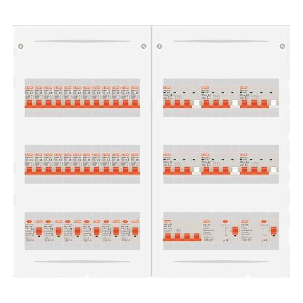 3 fase bedrijfsverdeler 63A met 24 licht groepen en 6 krachtgroepen 3 fase bedrijfsverdeler 63A met 24 licht groepen en 6 krachtgroepen
