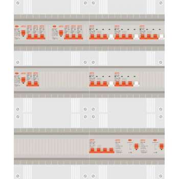 3 fase groepenkast met 8 licht groepen en 5 krachtgroepen
