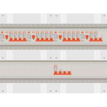 3 fase groepenkast met 13 licht groepen en kookgroep