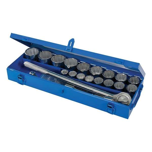 SILVERLINE Metrische en 3/4 sleutelsleutels, 21 stuks - Blauw