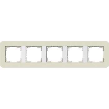 Gira E3 Zand/wit Afdekraam 5 voudig 215417