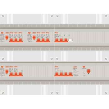 3 fase groepenkast met 7 licht groepen, kookgroep en 1 krachtgroep