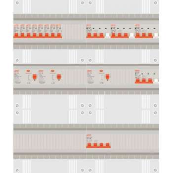 3 fase groepenkast met 8 licht groepen en 4 krachtgroepen