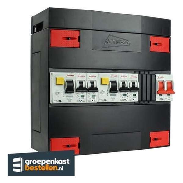 Attema groepenkast 1 fase met 4 groepen en afmetingen 220x220 mm Attema groepenkast 1 fase met 4 groepen en afmetingen 220x220 mm