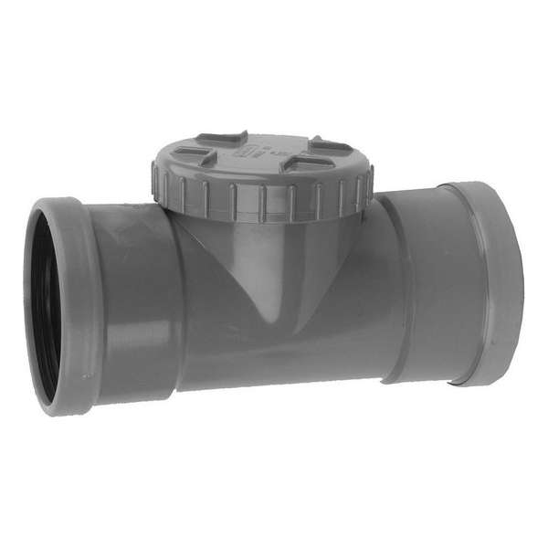 Wavin Wafix pvc ontstoppingsstuk met schroefdeksel 160 mmsn4 grijs Wavin Wafix pvc ontstoppingsstuk met schroefdeksel 160 mmsn4 grijs