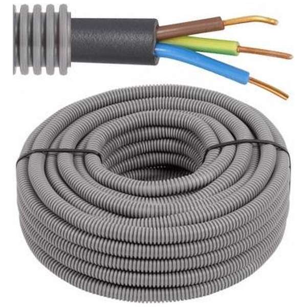 Flexibele voorbedrade buis met XVB kabel - 3G2,5mm² Ø 20mm, 100 meter - FLEX FEXVB325 Flexibele voorbedrade buis met XVB kabel - 3G2,5mm² Ø 20mm, 100 meter - FLEX FEXVB325