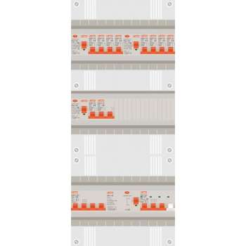 3 fase groepenkast met 9 licht groepen, kookgroep en 1 krachtgroep