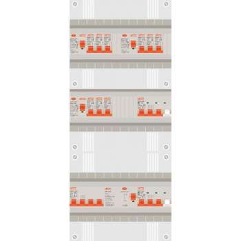 3 fase groepenkast met 9 licht groepen en 2 krachtgroepen