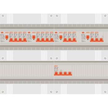 3 fase groepenkast met 12 licht groepen en kookgroep