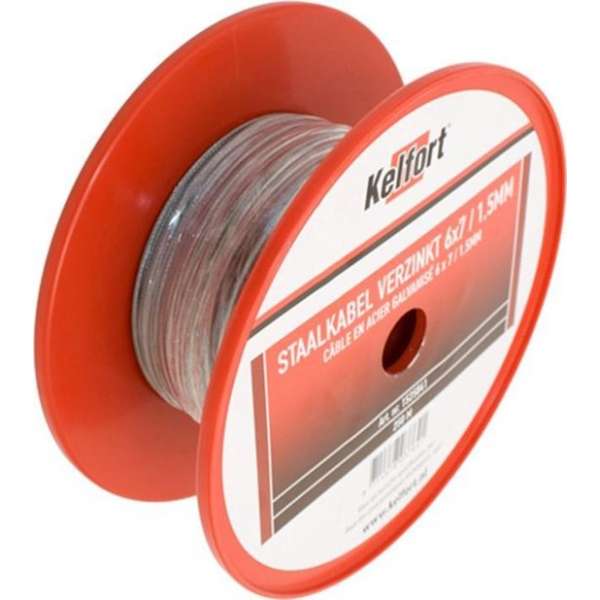 Kelfort Staaldraadkabel verzinkt 1.5mm Kelfort Staaldraadkabel verzinkt 1.5mm