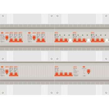 3 fase groepenkast met 7 licht groepen en 3 krachtgroepen