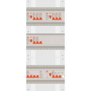 3 fase groepenkast met 7 licht groepen, kookgroep en 1 krachtgroep