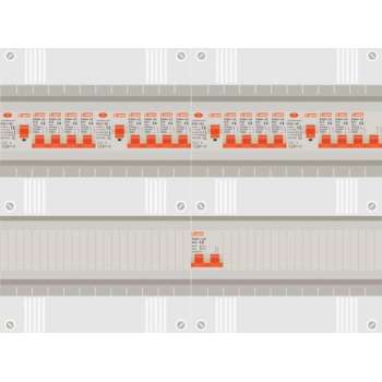 1 fase groepenkast met 14 licht groepen en kookgroep